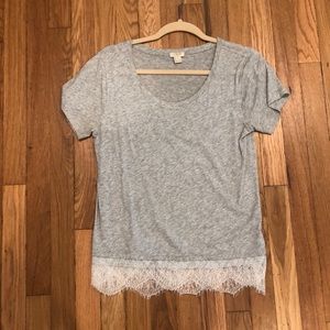 J. Crew Lace Detail T-Shirt